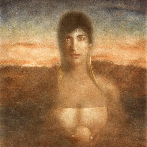 Frantisek Strouhal, Encounter with the Unknown, 24 inches x 20 inches, Work on Paper, Oil Printing 1